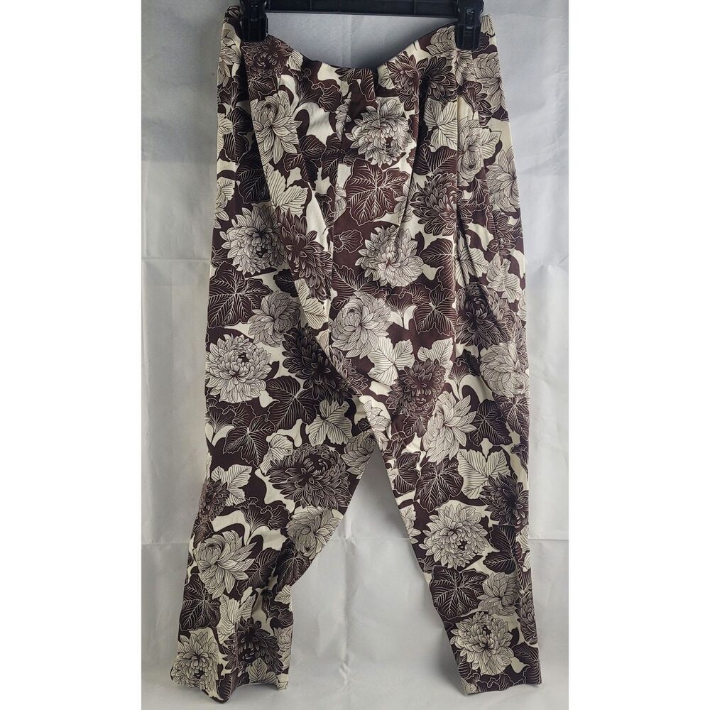 Relativity brown and white floral pants Sz 14